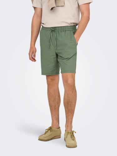 ONSLINUS 0007 COT LIN SHORTS NOOS M Normal geschnitten - Sea Spray