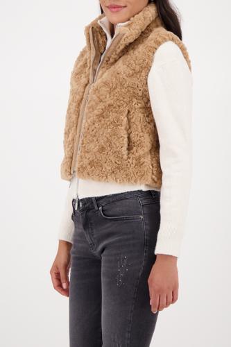 Cropped-Weste mit Taschen 36 - Cognac