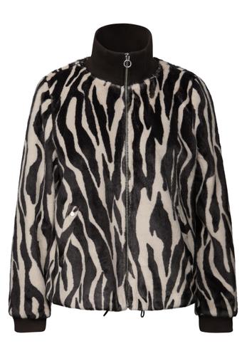 Fake Fur Zebra Blouson 42 - Deep Roast Brown