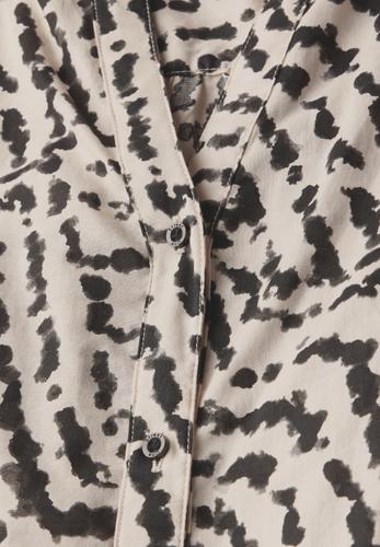 Print-Bluse mit Tapedetails 40 - Moonstone Sand