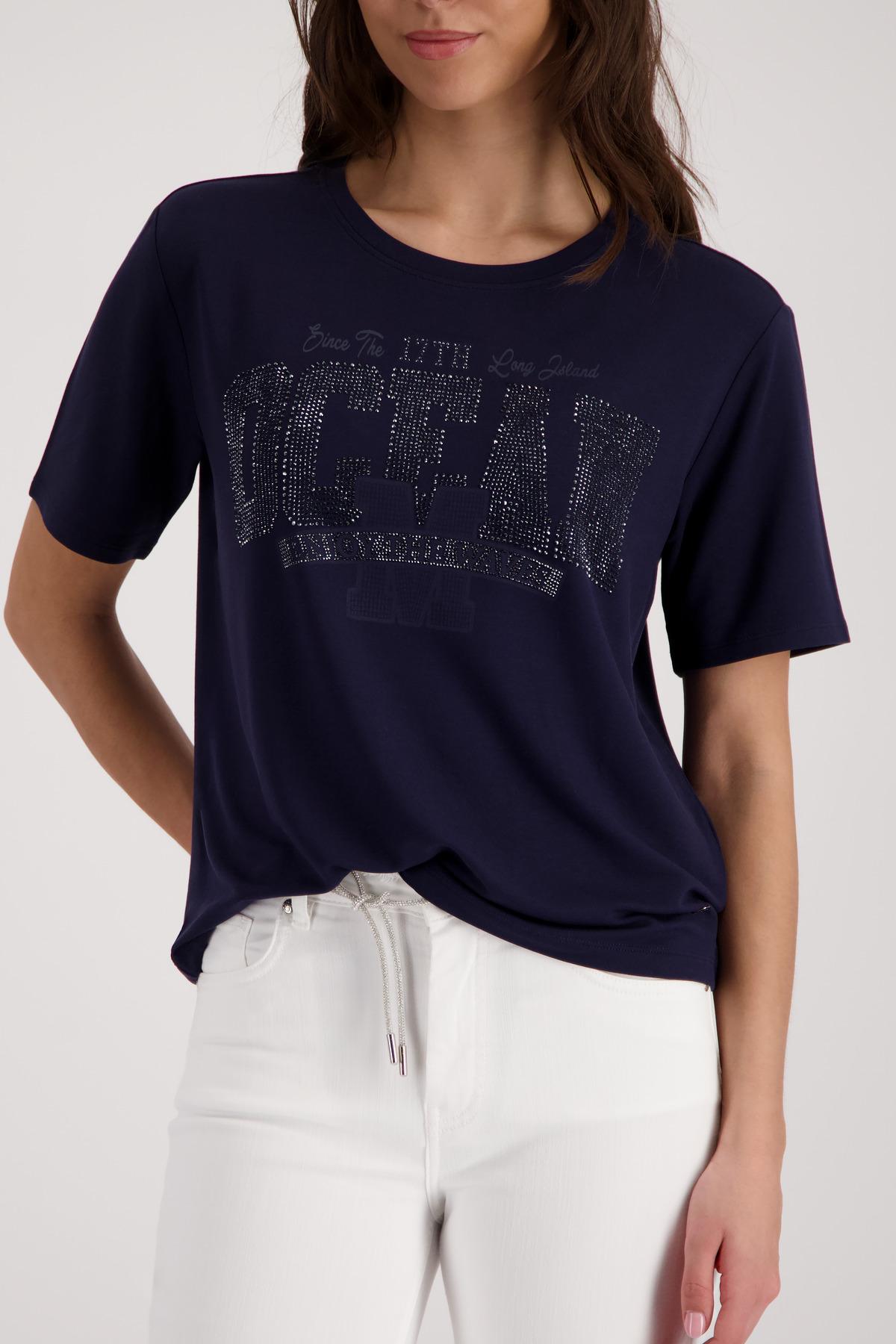 T-Shirt mit Schmuckdetails 46 - Marine
