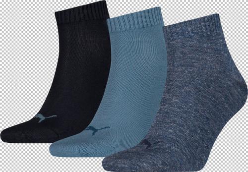 PUMA Plain Quarter-Socken 3er-Pack 35-38 in Grau