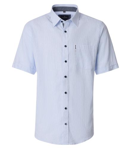 Leinenhemd Kurzarm XXL Comfort Fit - Blau