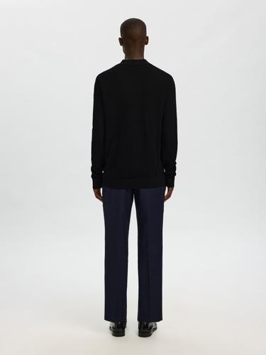SLHCRAN LS KNIT STRUCTURE HALF ZIP POLO
