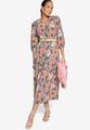 Blumenkleid Maxi mit Gürtel