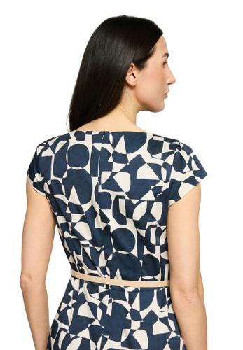Etuikleid 38 Tailliert - Dark Blue/Nature