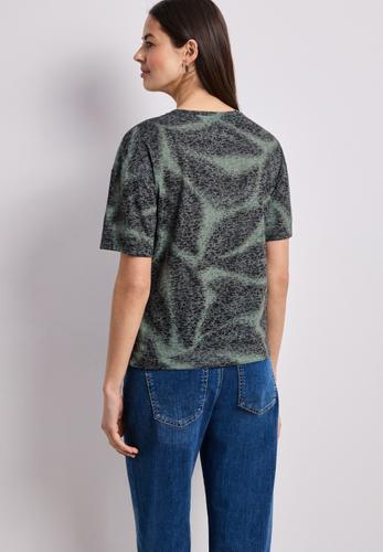 Shirt im Ausbrenner-Look mit Print 40 - Deep Bound Green