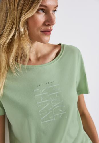 T-Shirt mit Wording Print 38 - Soft Jade Green