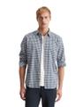 Kent collar, long sleeves, one rectangular chest pocket, round hem