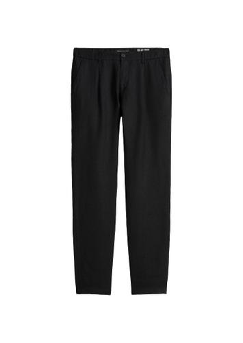 Leinenhose Model Osby jogger pleats 33 34 Tapered Fit - Black