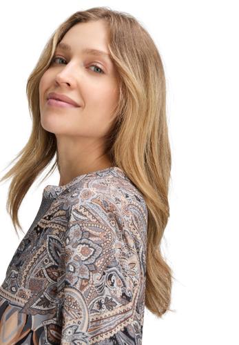 Longbluse 38 Figurumspielend - Grau/beige