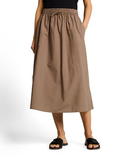 High Waist Midi-Rock mit Taschen 42 High Waist Fit - Taupe Grey