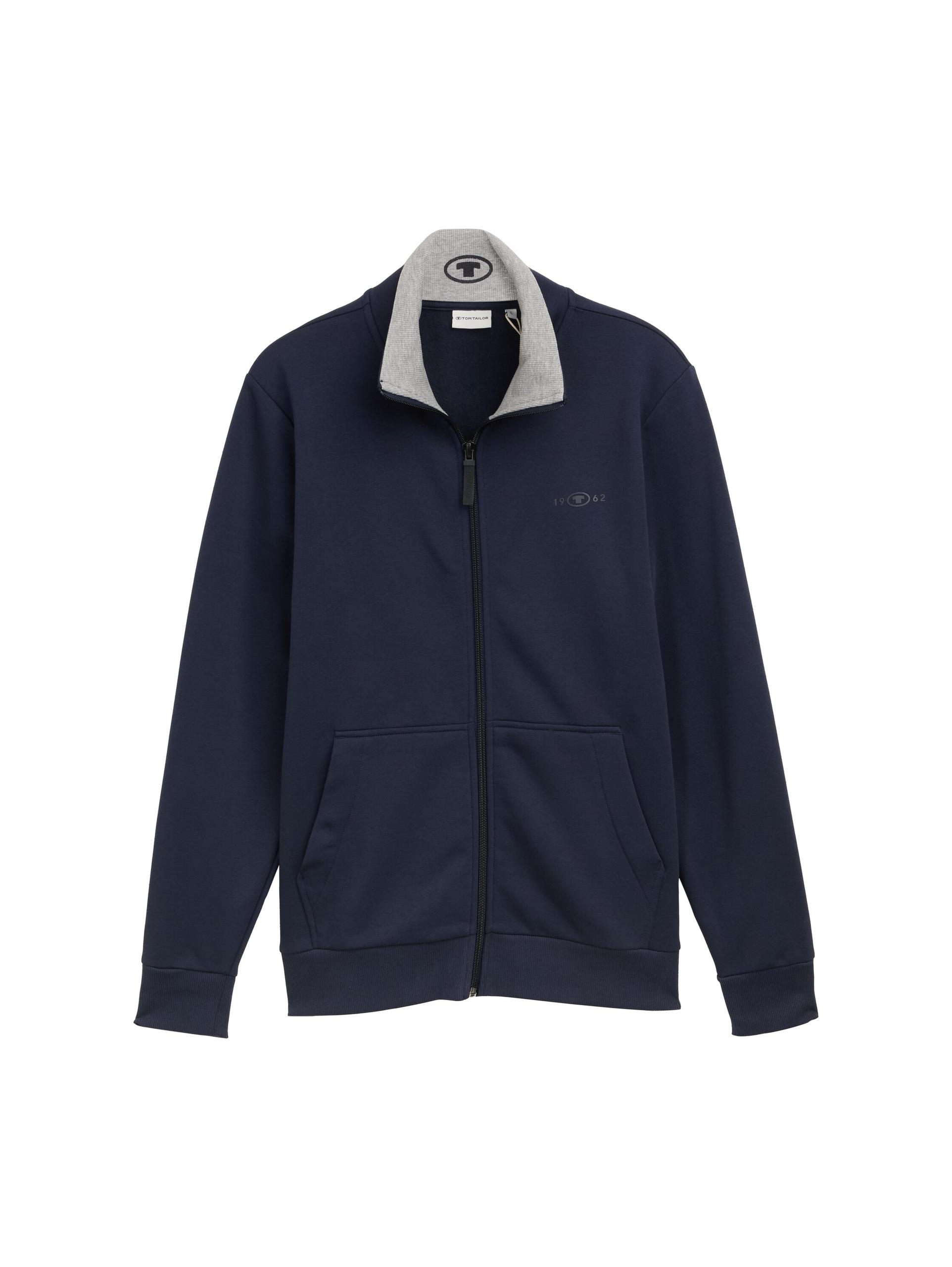 Sweatjacke mit Stehkragen XXXL Regular Fit - Sky Captain Blue