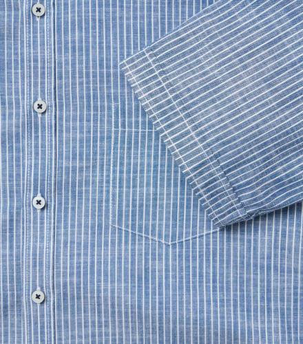 Freizeithemd Kurzarm L Casual Fit - Blau