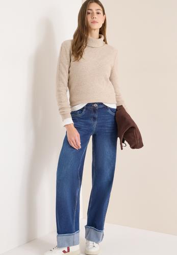 Wide Leg Washed-Look Jeans 31/30 - Mid Blue Used Wash
