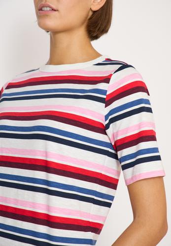 Kurzarm Shirt mit Multicolor Streifen XL - Universal Blue