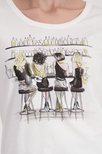 T-Shirt mit Frauenzeichnung 44 - Cream