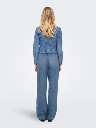 ONLGRETA HW PULL UP WIDE DNM GUA XS/32 Weiter Beinschnitt - Light Blue Denim