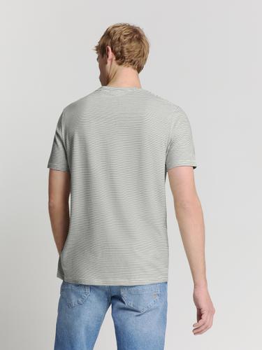 T-Shirt Crewneck Stripes XL Regular Fit - Offwhite