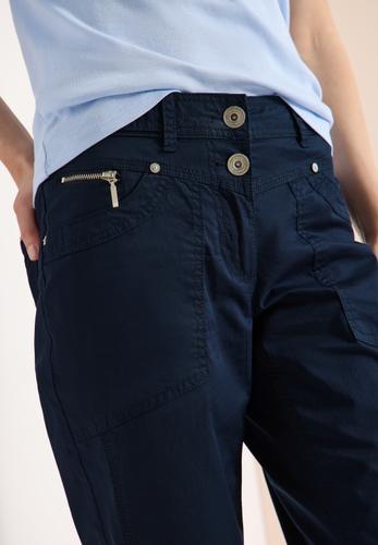 Mid Waist Casual Fit Hose mit Turn Up 28/3/4 Hosen - Universal Blue