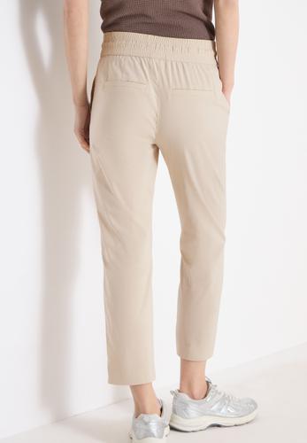 Mid Waist Slim Leg Hose im Casual Fit L/7/8 Hosen - Grain Beige
