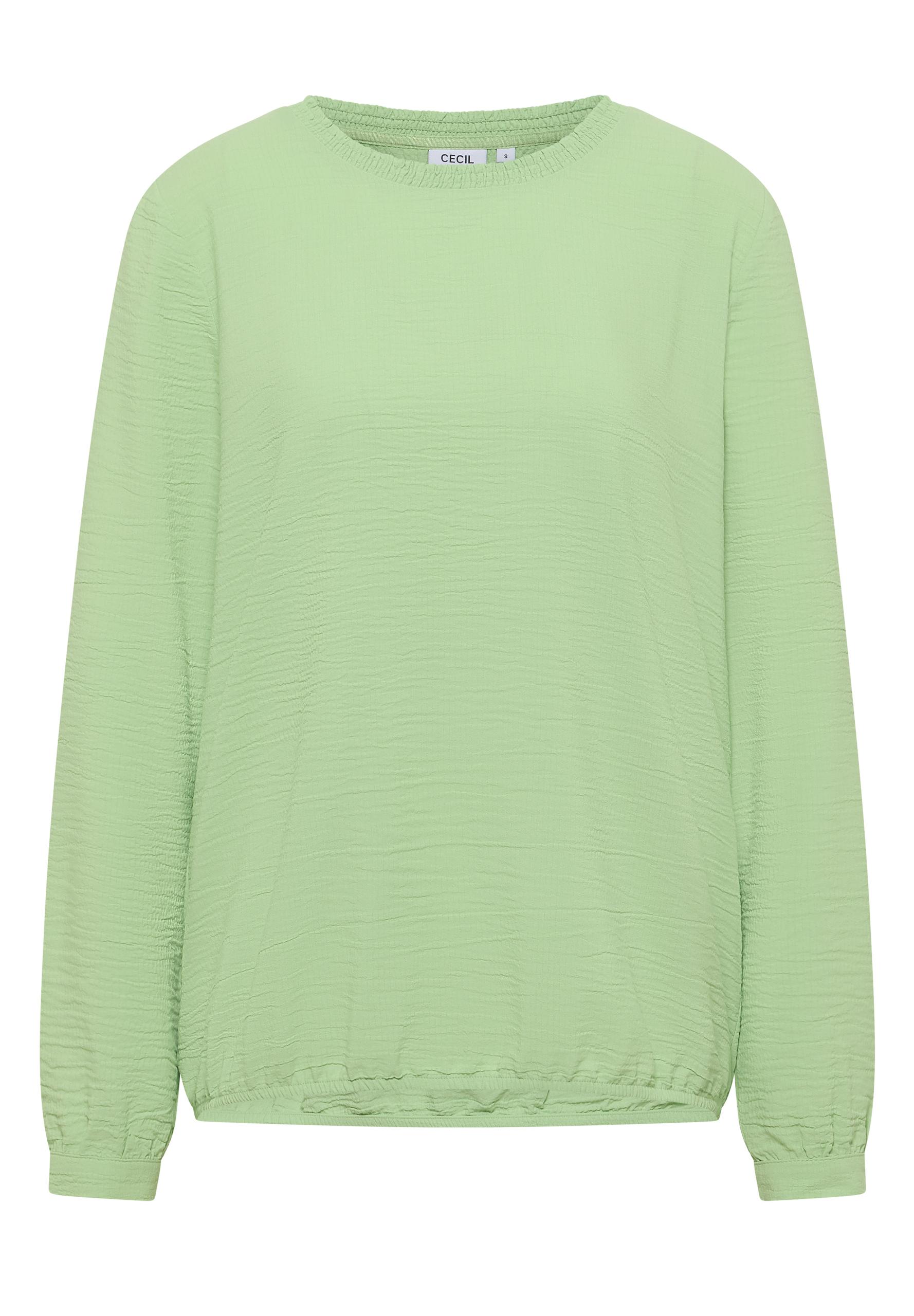 Bluse mit Smock-Ausschnitt S - Bamboo Green