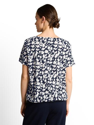 Crinkle T-Shirt mit Muster XXXL Regular Fit - Blue Ginkgo Minimal