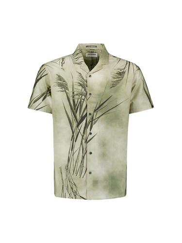 Shirt Short Sleeve Revers Collar Allover Printed L Regular Fit - Mint