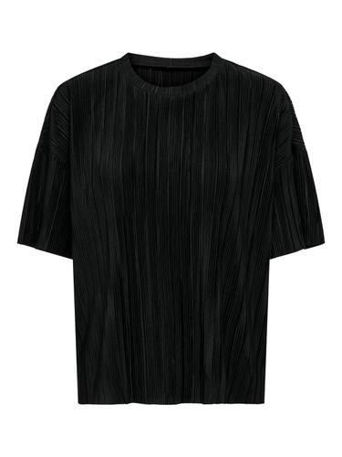 ONLRAVENNA S/S PLISSE TOP NOOS JRS M Normal geschnitten - Black