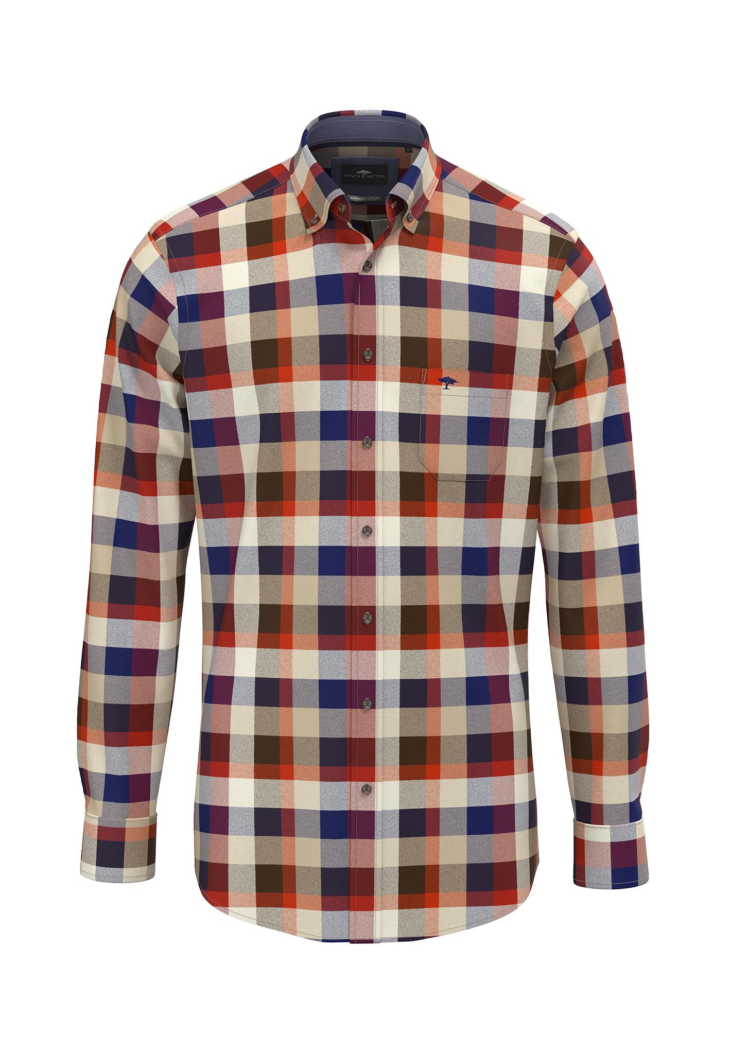 Square Flannel Check, B.D., 1/1 XXL Casual Fit - Garnet Red