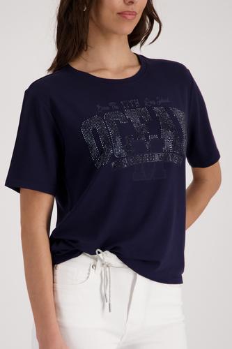 T-Shirt mit Schmuckdetails 46 - Marine