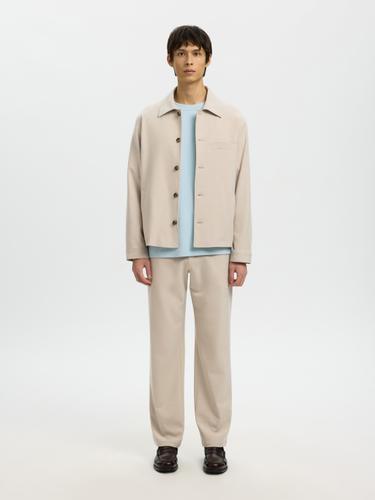 SLM196-STRAIGHT ROBERT STRING PANT NOOS L Gerade geschnitten - Egret