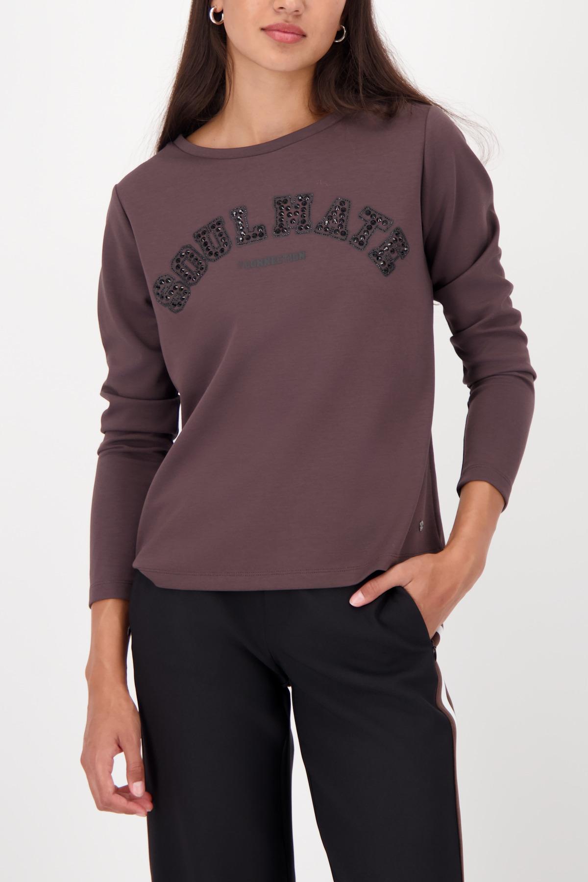 Langarmshirt mit Strassakzenten 36 - Brownie
