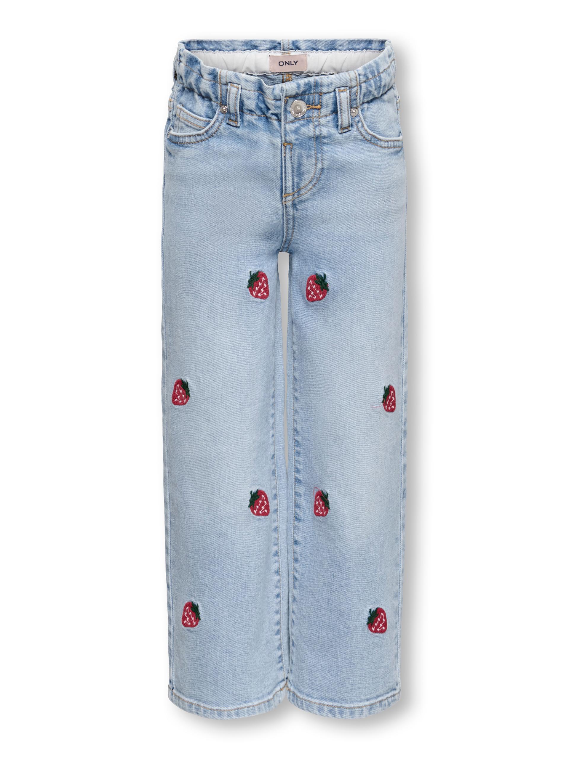 KMGLUNA BERRY PAPERBAG WIDE DNM 122 Gerade geschnitten - Light Blue Denim