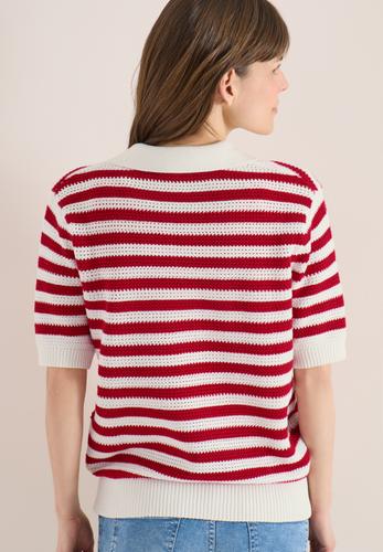Kurzarm Poloshirt in Crochet-Qualität XXL - Glazed Apple Red