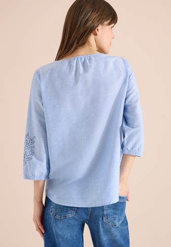 3/4-Arm Bluse mit Stickerei M - Blouse Blue