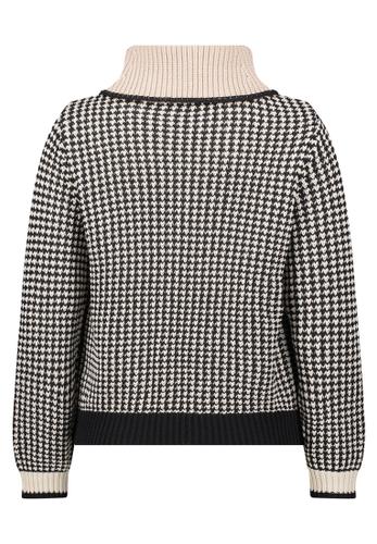 Strickpullover 42 Figurumspielend - Weiß/schwarz