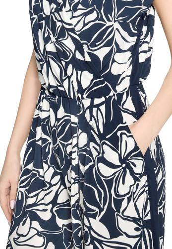 Jumpsuit 44 Figurumspielend - Dunkelblau/Weiß