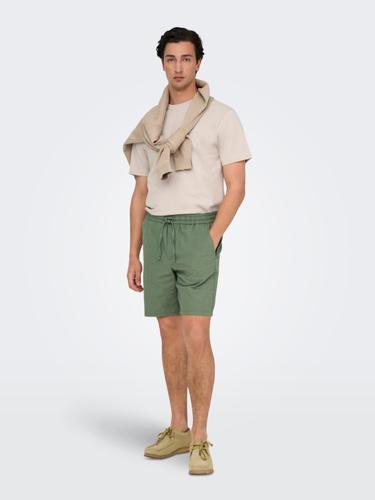 ONSLINUS 0007 COT LIN SHORTS NOOS M Normal geschnitten - Sea Spray