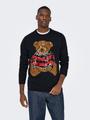 ONSXMAS REG 5 TEDDY CREW KNIT