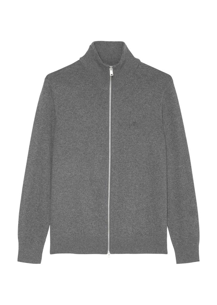 Zipper-Strickjacke regular Grau L