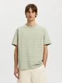 SLHELI SEERSUCKER SS O-NECK TEE XL Normal geschnitten - Aqua Gray