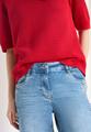 Kurzarm Pullover mit Struktur S - Glazed Apple Red