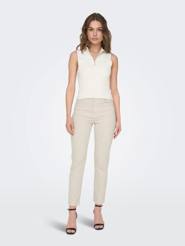ONLY ONLEMILY LIFE HW ST RAW CRPANK COL NOOS 3267002 ecru - Beige / 29/34