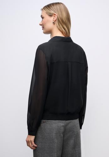 Chiffon Hemdbluse 38 - Black