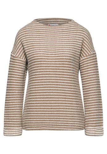 Gestreifter Cosy Pullover 42 - Honey Sand