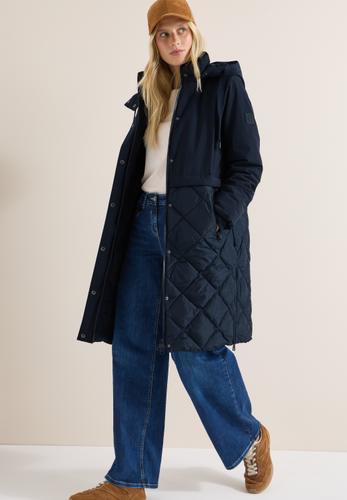Mantel mit Strukturmix XL - Dark Navy Blue