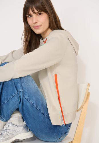 Hoodie mit Zipper-Details M - Pearl Beige