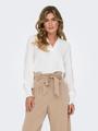 ONLMETTE V-NECK LS SMOCK TOP NOOS WVN M Normal geschnitten - Cloud Dancer