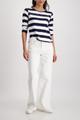 Sweatshirt mit Pailletten-Streifen 42 - Marine Ringel
